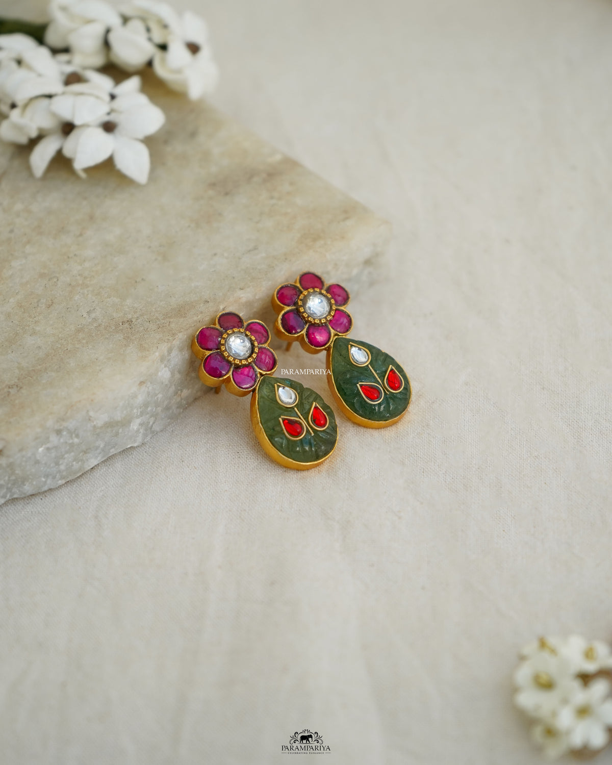 Minimal Edit!!
pure silver gold micron plated kundan inlay stud earrings.