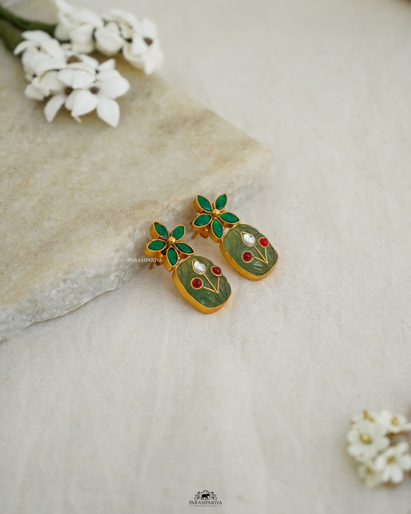 Minimal Edit!!
pure silver gold micron plated kundan inlay stud earrings.