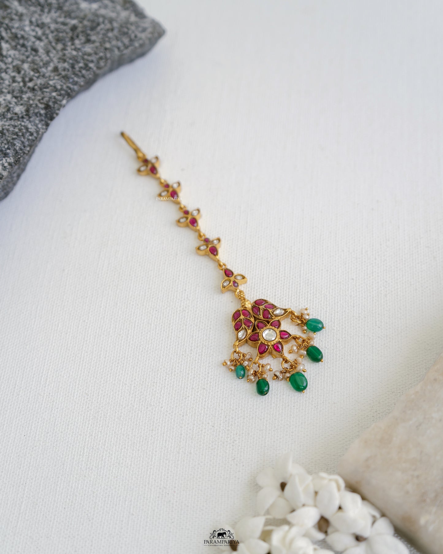 The Big Day Tales!!
pure silver micron gold plated kundan maang tikka to celebrate special occasions.