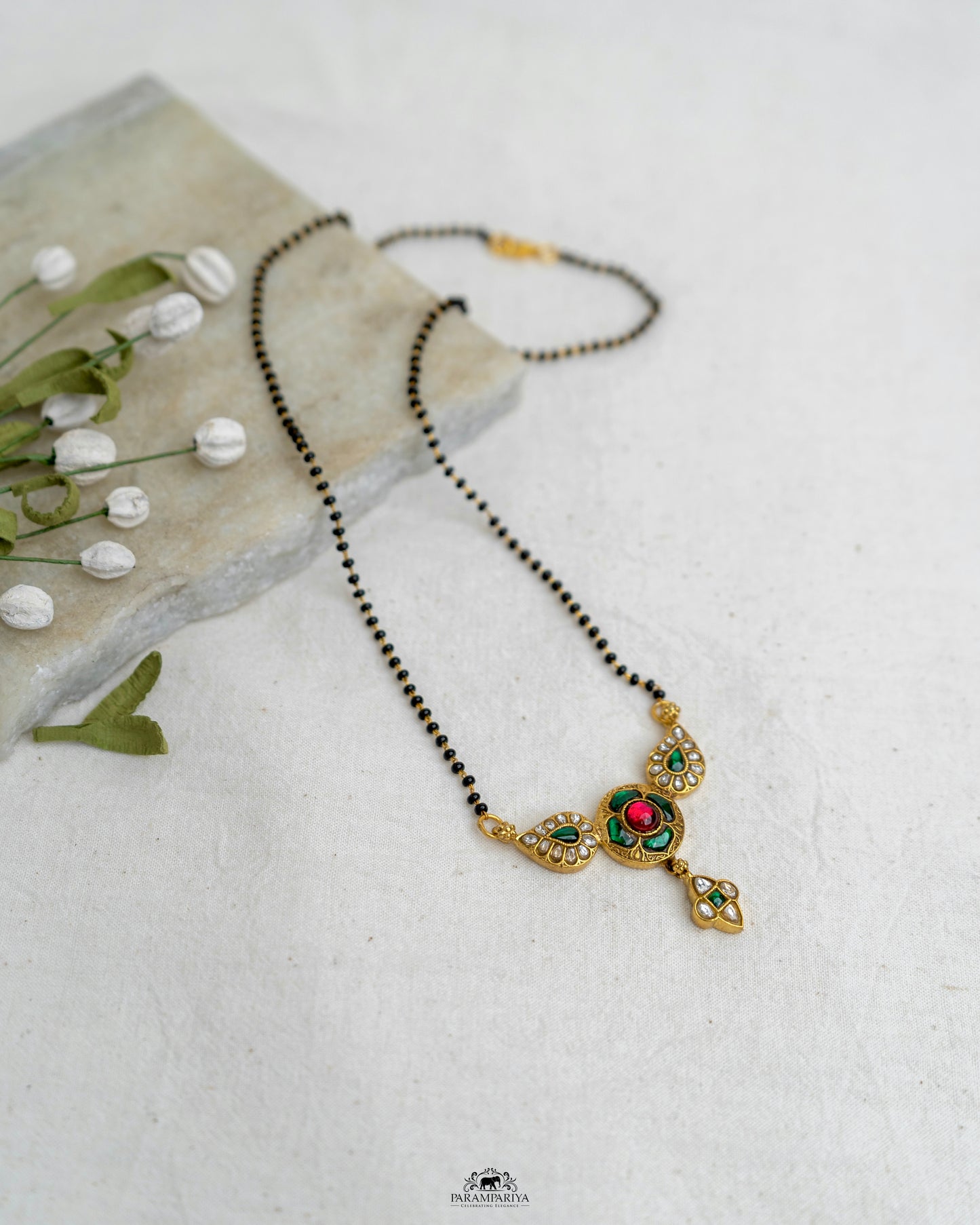 Tradition and Grace!!
Pure silver micron gold plated kundan mangalsutra to celebrate your unique story