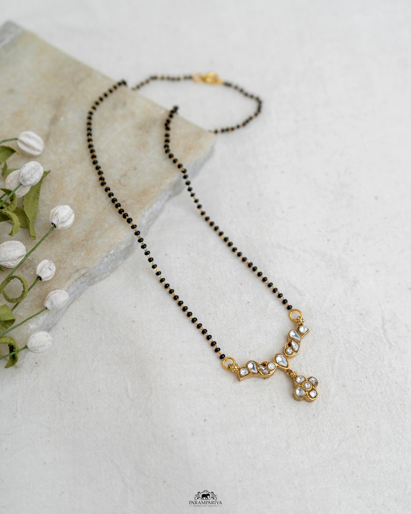 Tradition and Grace!!
Pure silver micron gold plated kundan mangalsutra to celebrate your unique story