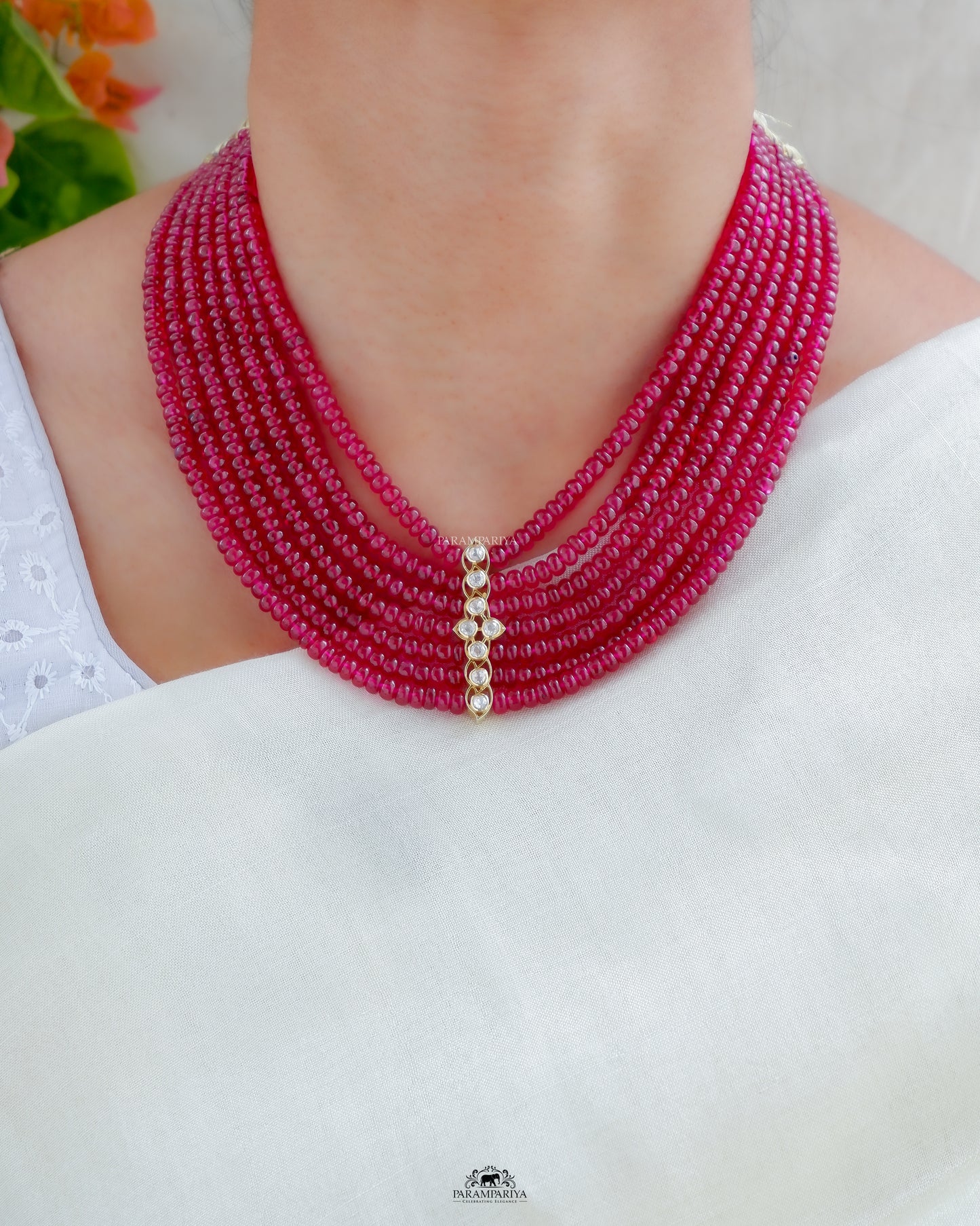 Layering Hues!!
This layering polki beads necklace.