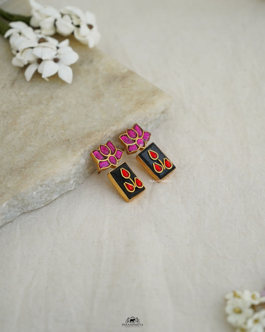 Minimal Edit!!

pure silver gold micron plated kundan inlay stud earrings.