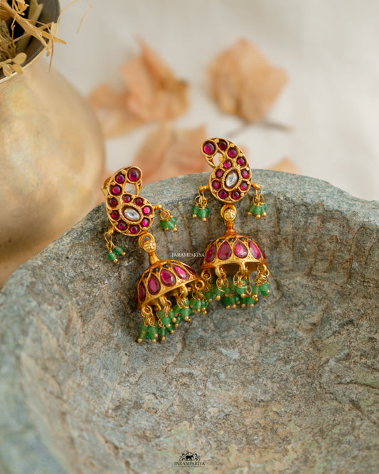 For the Infinite Love of Jhumkas!!

pure silver gold micron plated kundan jhumkas..