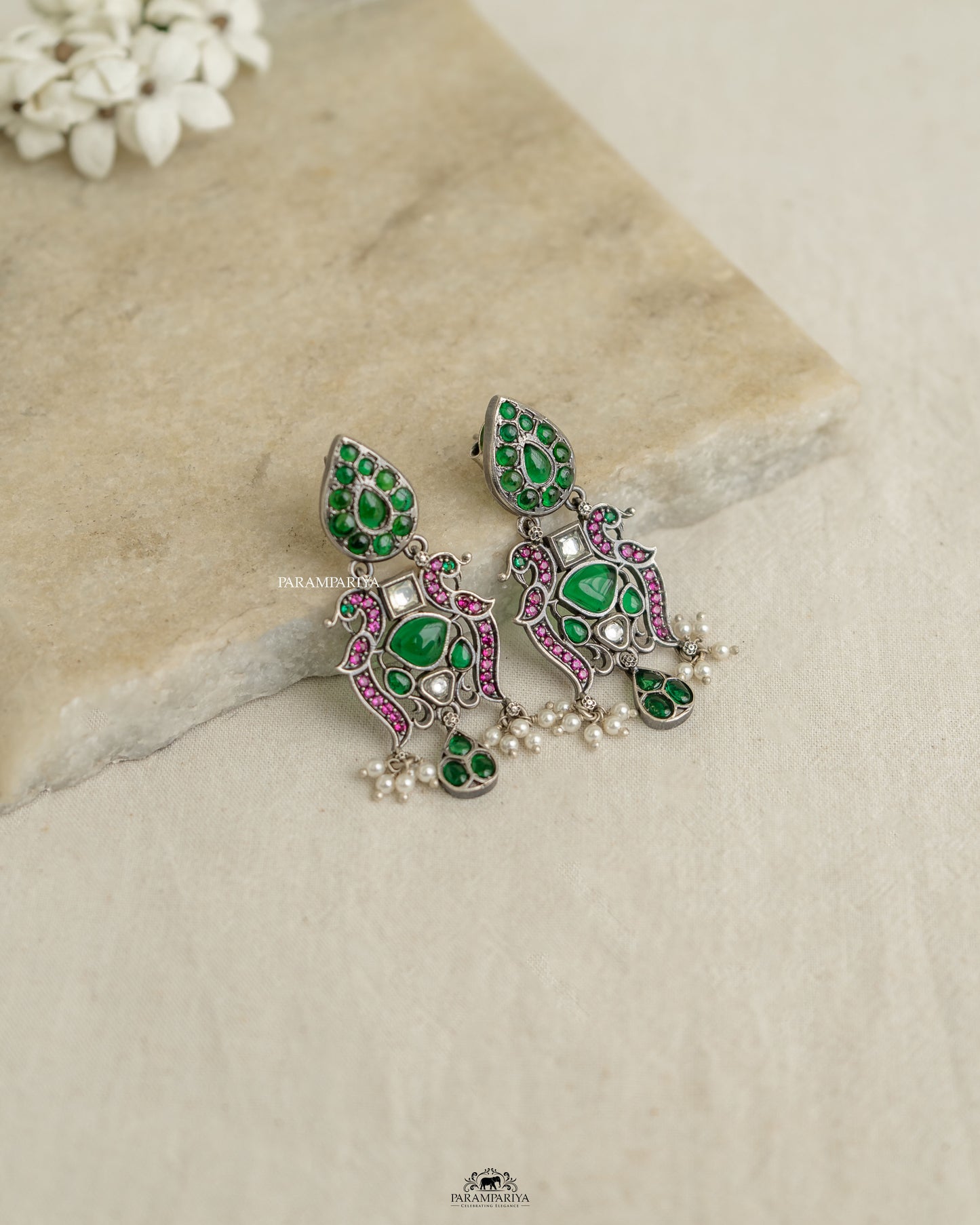 pure silver kemp stone earrings.