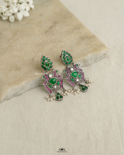pure silver kemp stone earrings.