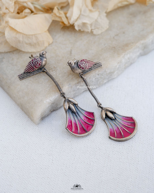 92.5 pure silver enamal earrings.
