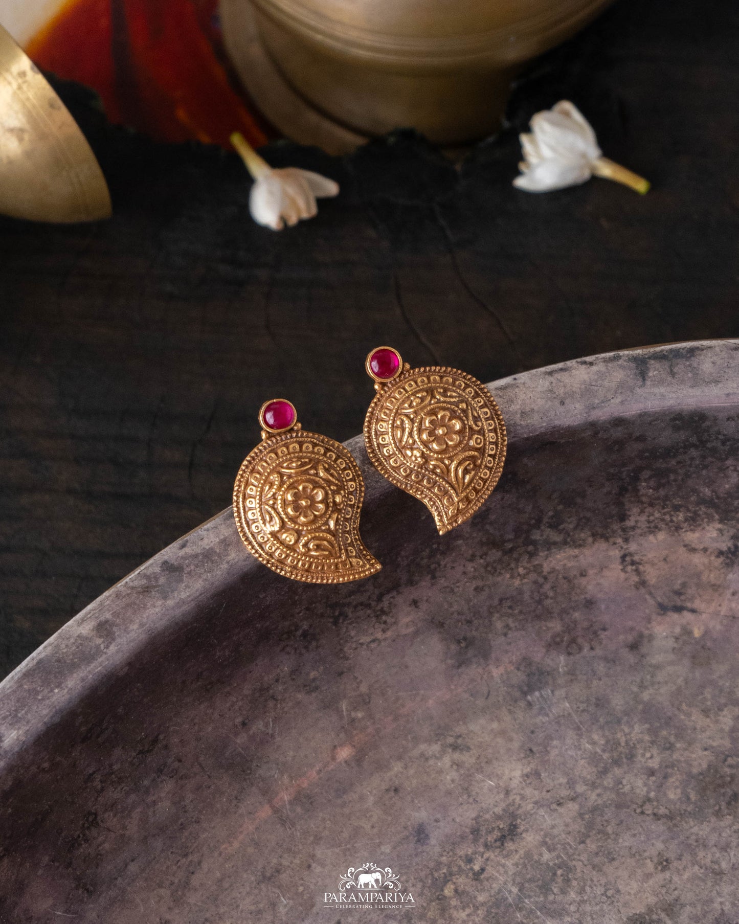 Red Maang Earrings