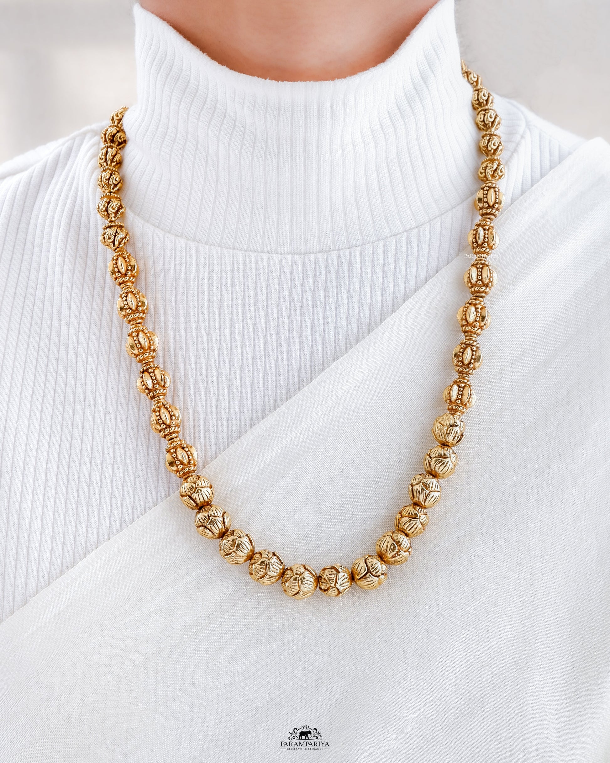 Gold plated 92.5 silver beads mala